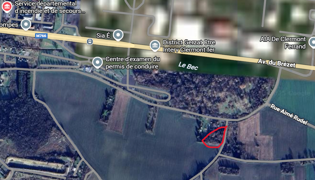 Terrain Clermont Ferrand 2366 m2 Non constructible