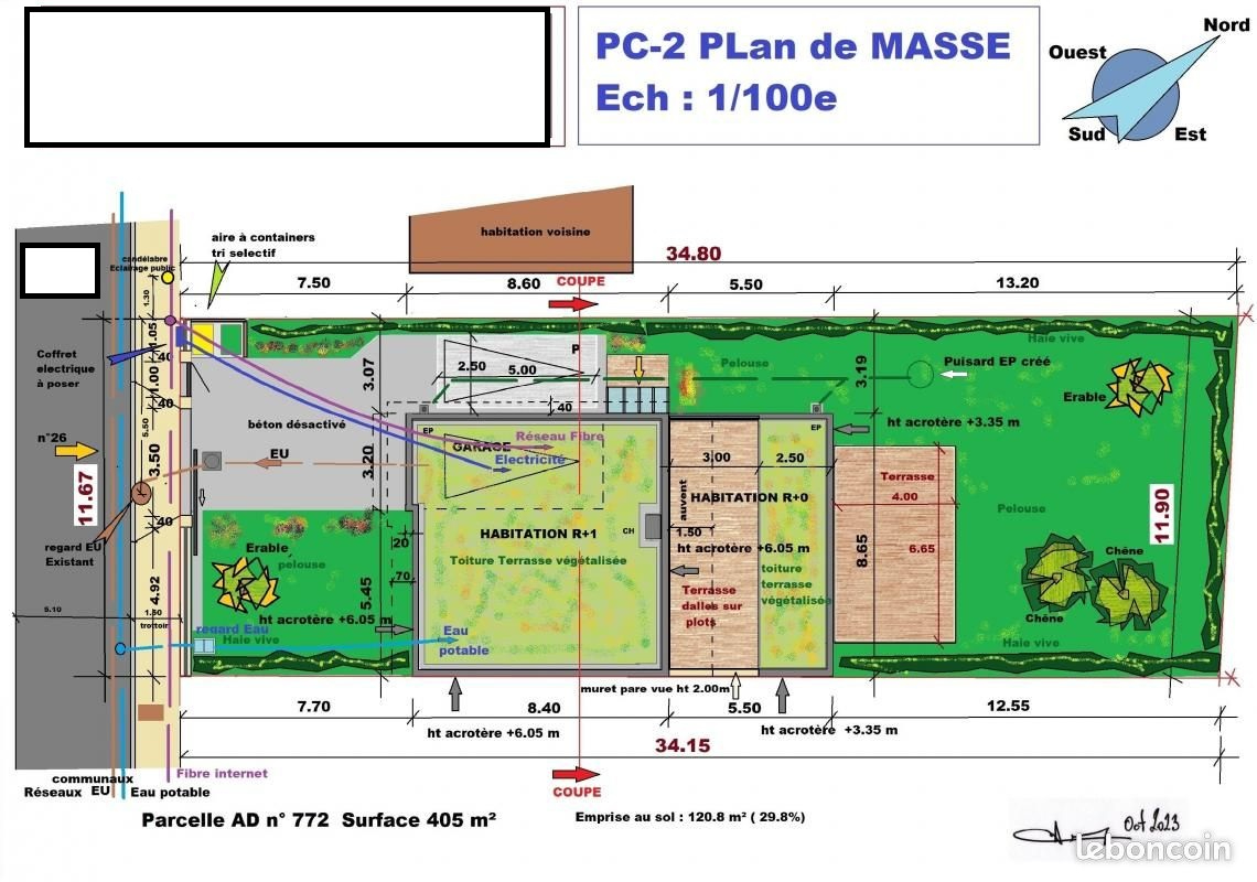 Terrain Précy Sur Oise 405 m2